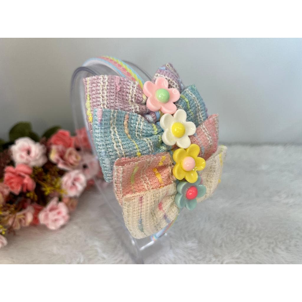 tiara arco dentinho candy color floral arco candy color arco florzinhas laço candy calor