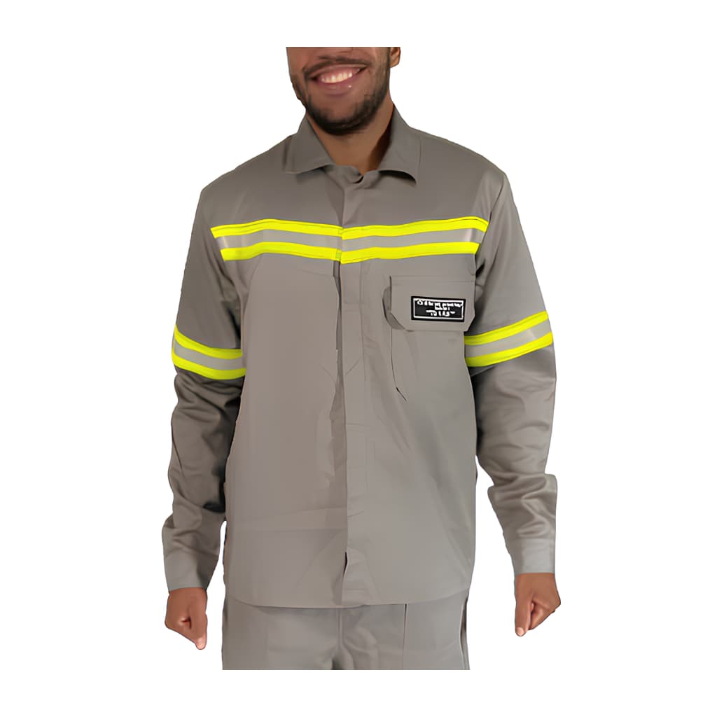 Camisa Nr10 Anti-Chama Eletricista com Faixa Refletiva