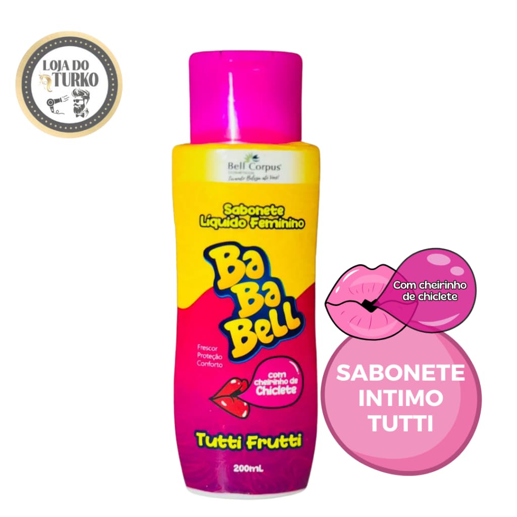 SABONETE CORPORAL INTIMO TUTTI FRUTTI BABABELL - BELL CORPUS - CHEIRINHO IRRESISTIVEL DE INFANCIA