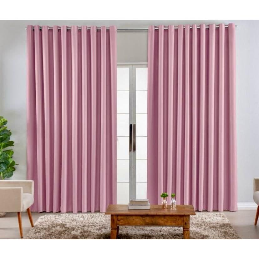 Cortina Microfibra 3,00(larg) X 2,50 (Alt) (Longa) Sala Quarto - ROSA QUARTO MENINA