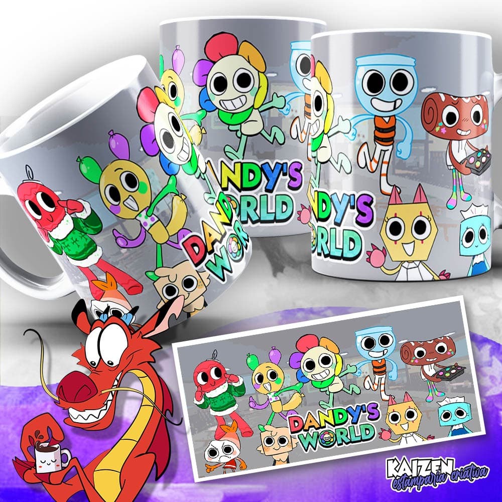 Caneca Dandy's World - Games e Jogos - Roblox - Cerâmica