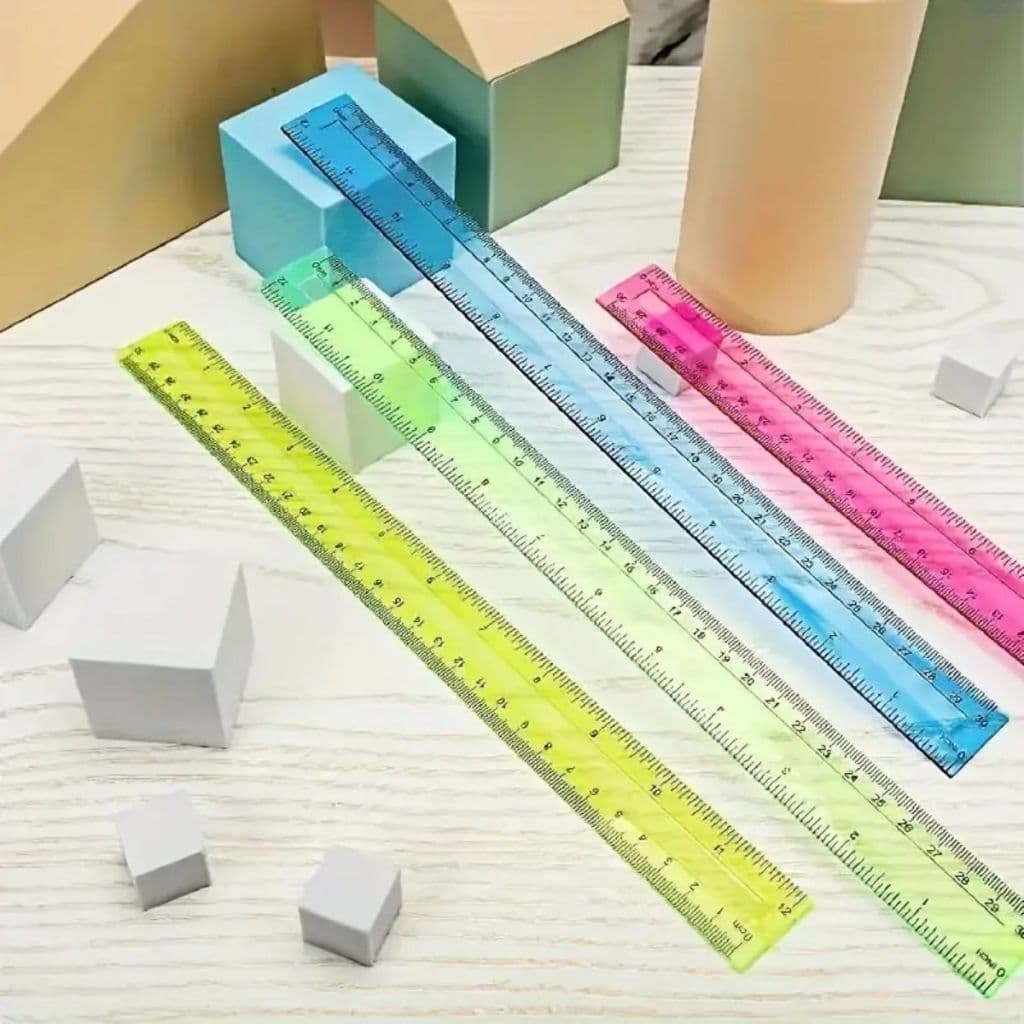 Réguas Plástica Rígidas Coloridas 30cm Regua Medidora Escolar Atacado Reguas 30cm Vibrantes