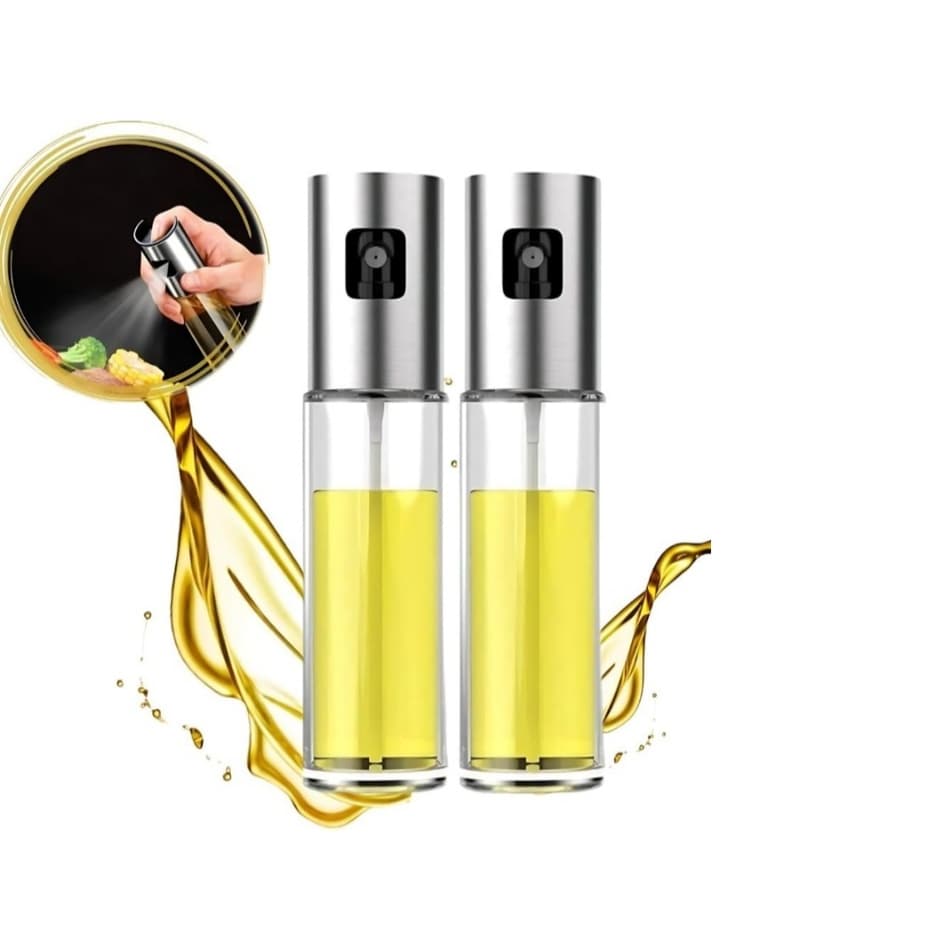 Kit 2x Pulverizador Spray De Òleos 100ml - Vidro Aço Inox Premium Azeite Vinagre Spray Borrifador