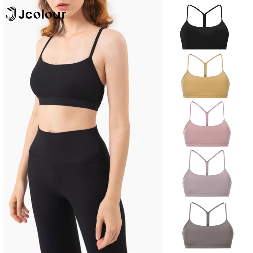 Jcolour Top Feminino Bojo Removível Modelagem Perfeita com Sustentação Leve para Todos os Tipos de Treino