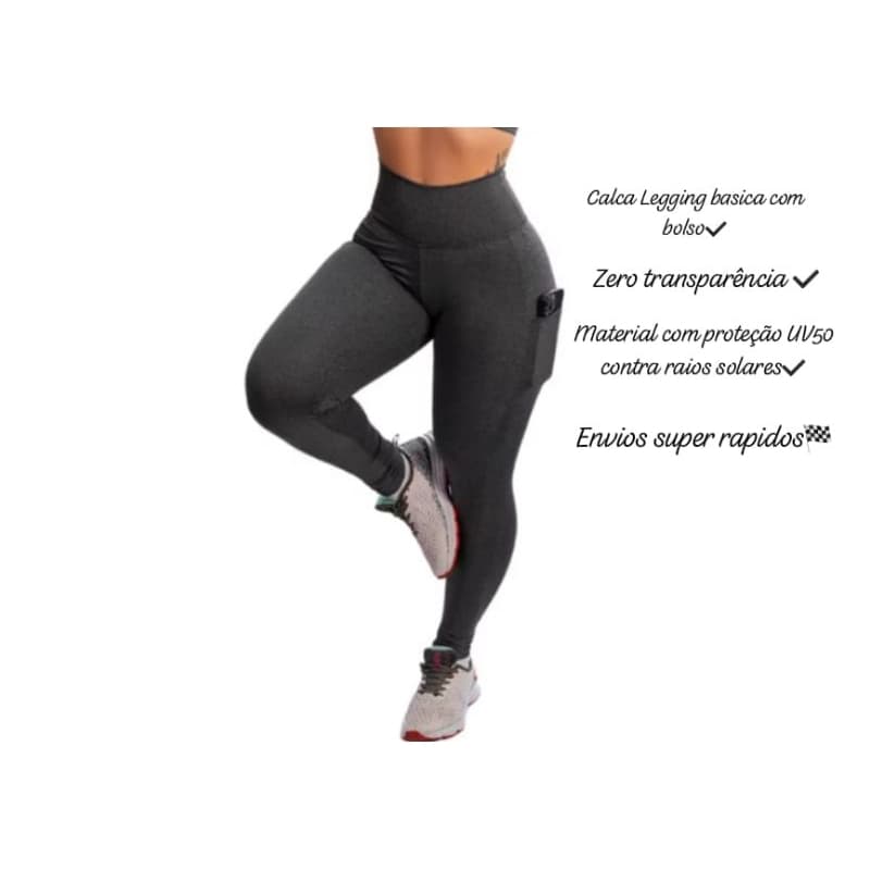 CALÇA LEGGING C/BOLSO LATERAIS PARA ACADEMIA, CORRIDA, TREINO