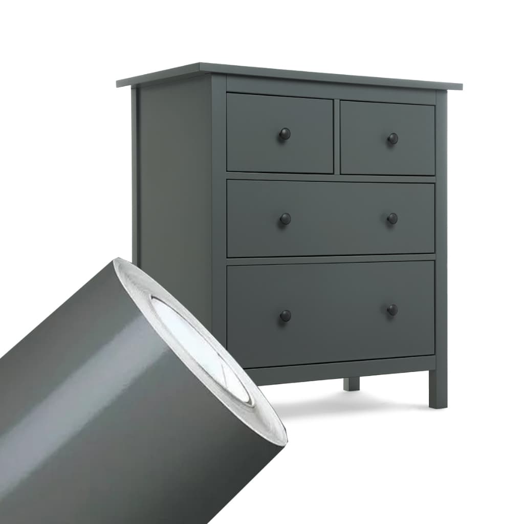Papel Vinilico Cinza Escuro Pc Tv Mesa 1m X 45cm