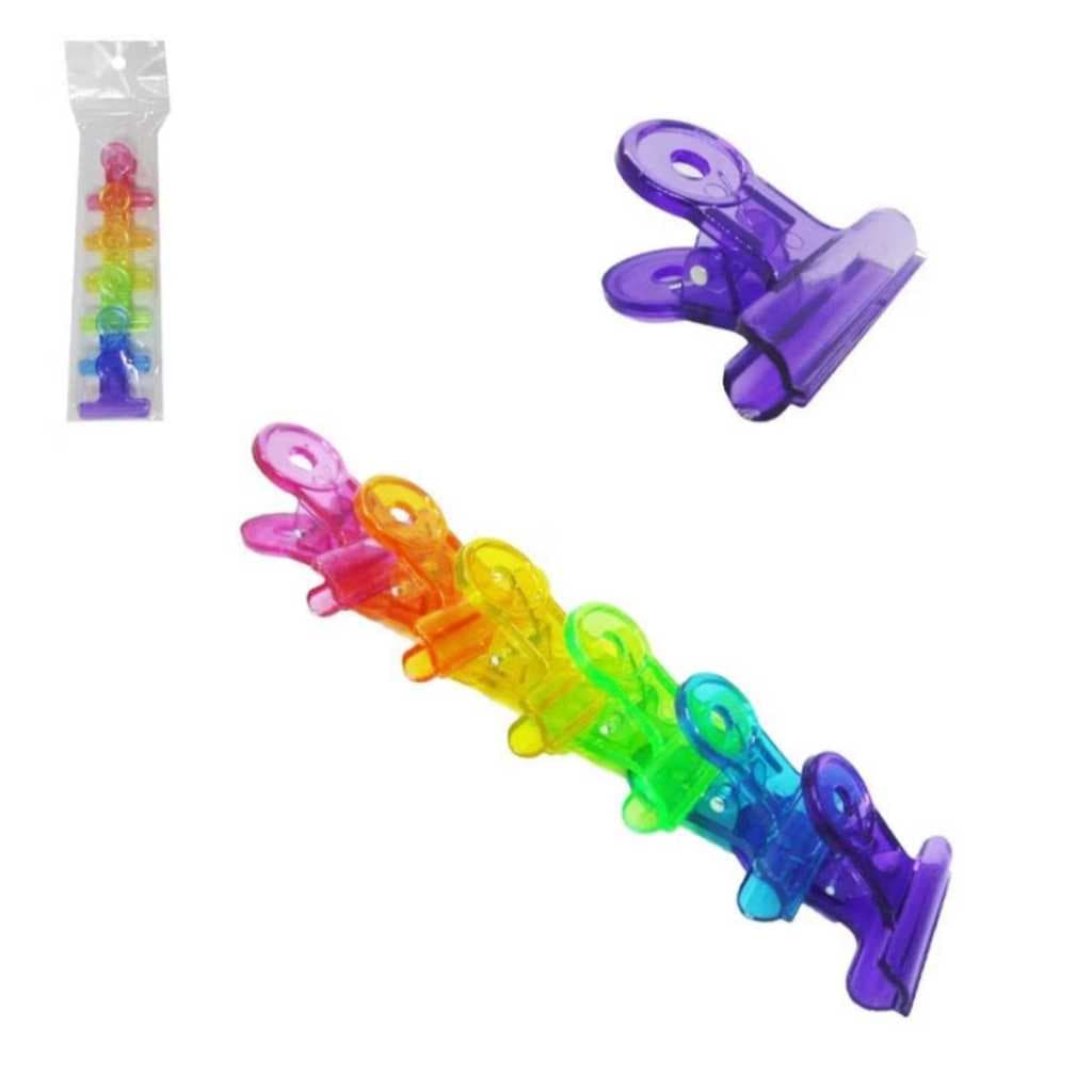 Kit Prendedores Acrílicos Coloridos Multiuso para Embalagens e Organização Cozinha