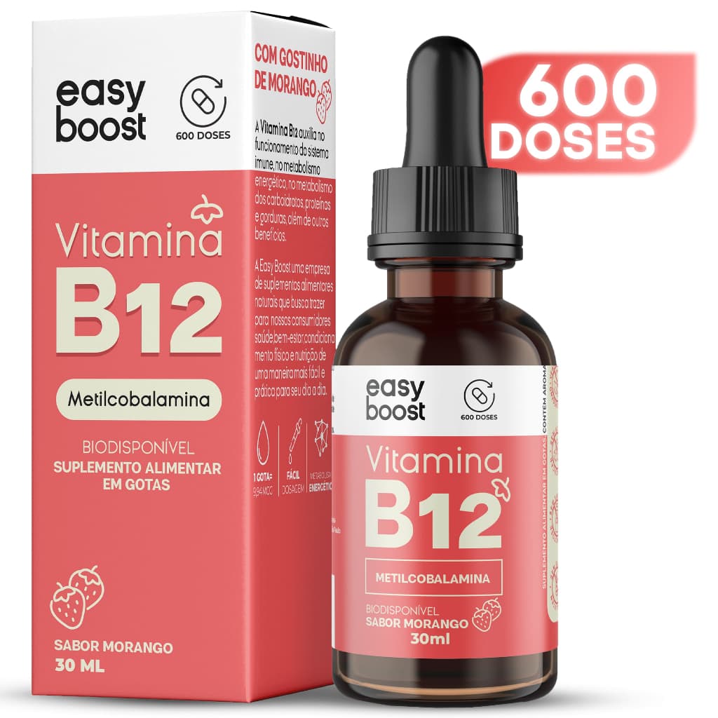 Vitamina B12 Metilcobalamina 413% Easy Boost Gotas 30ml Vegan Suporte Nutricional
