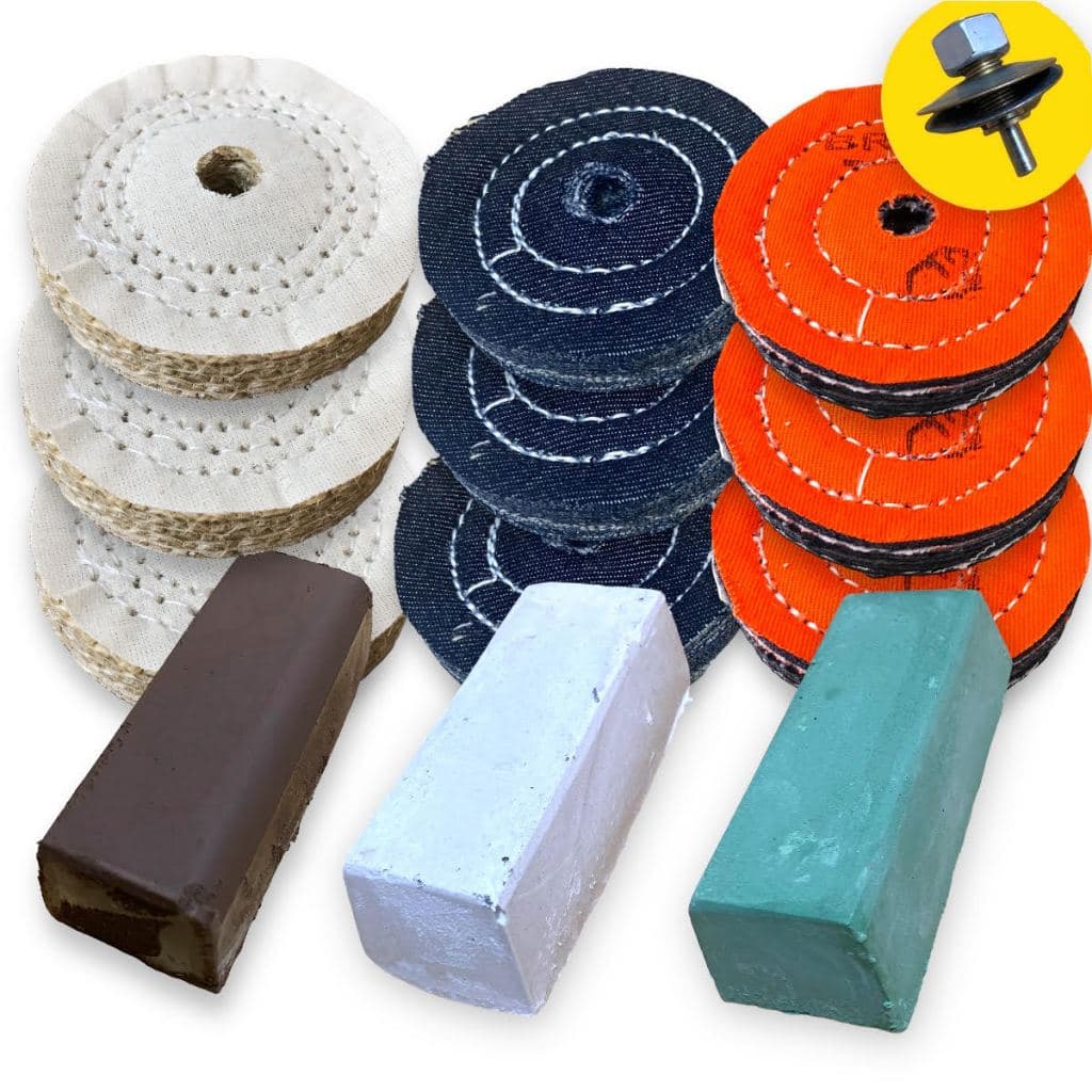 Kit 162 - 13 Peças 7,5CM Polimento Brilho Inox Alumínio motor aro bengala baixela escapamento frisos