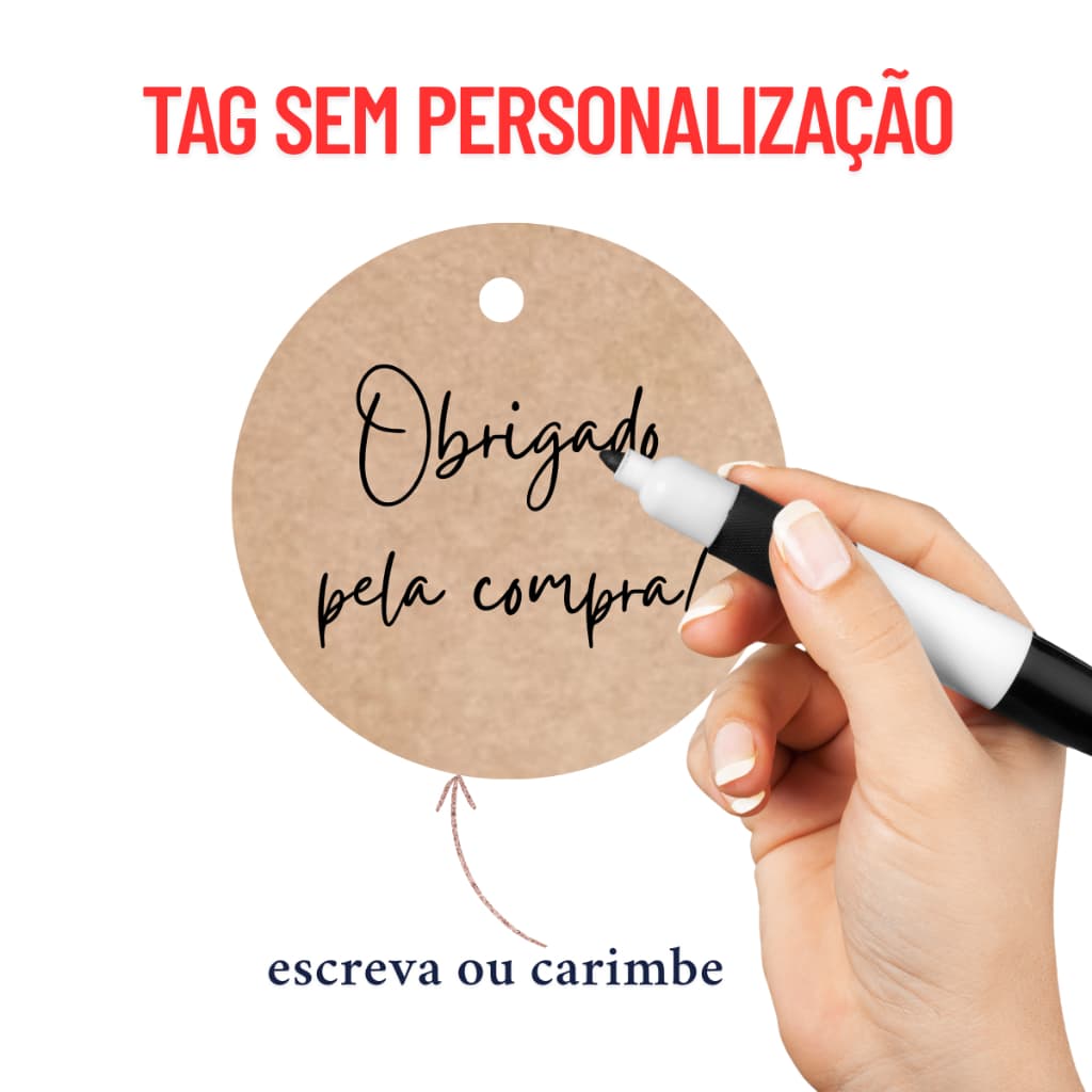 Tag Redond kraft lisa 50 unidades 5x5 - Para escrita ou carimbo