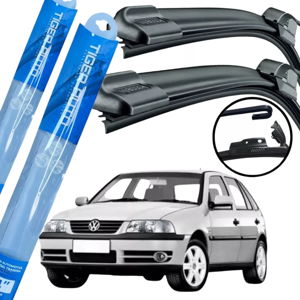 Kit Palhetas Limpador Dianteiro Para-brisa Diversos Carros Gancho Silicone
