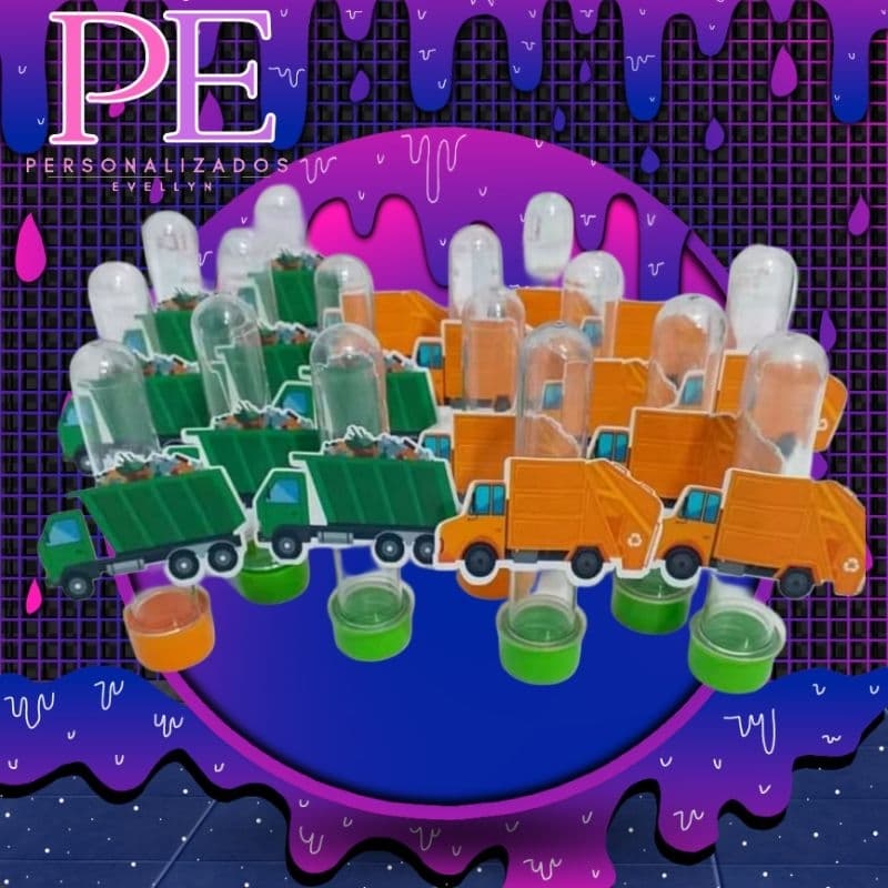 Aplique de tubete caminhão 3d -20 unids