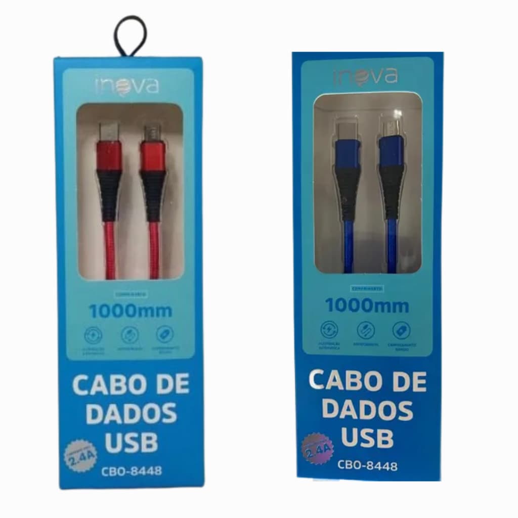 Cabo Inova 2.4a Usb V8 E Type C Alta Velocidade Cbo-8448