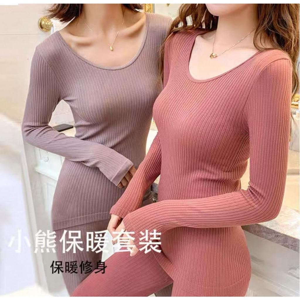 Kit Cal莽a e Camisa Colorido Peluciada T茅rmica Segunda Pele Tecido Flanelado Ideal Para Inverno Feminina//c