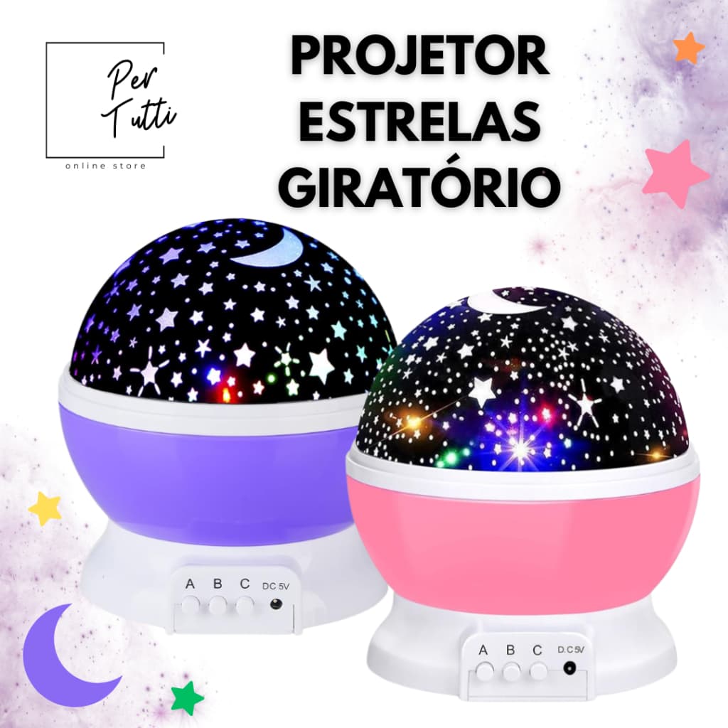 Luminária Projetor Estrela 360º Galaxy Abajur Star Master -Luminária Projetor Estrelar