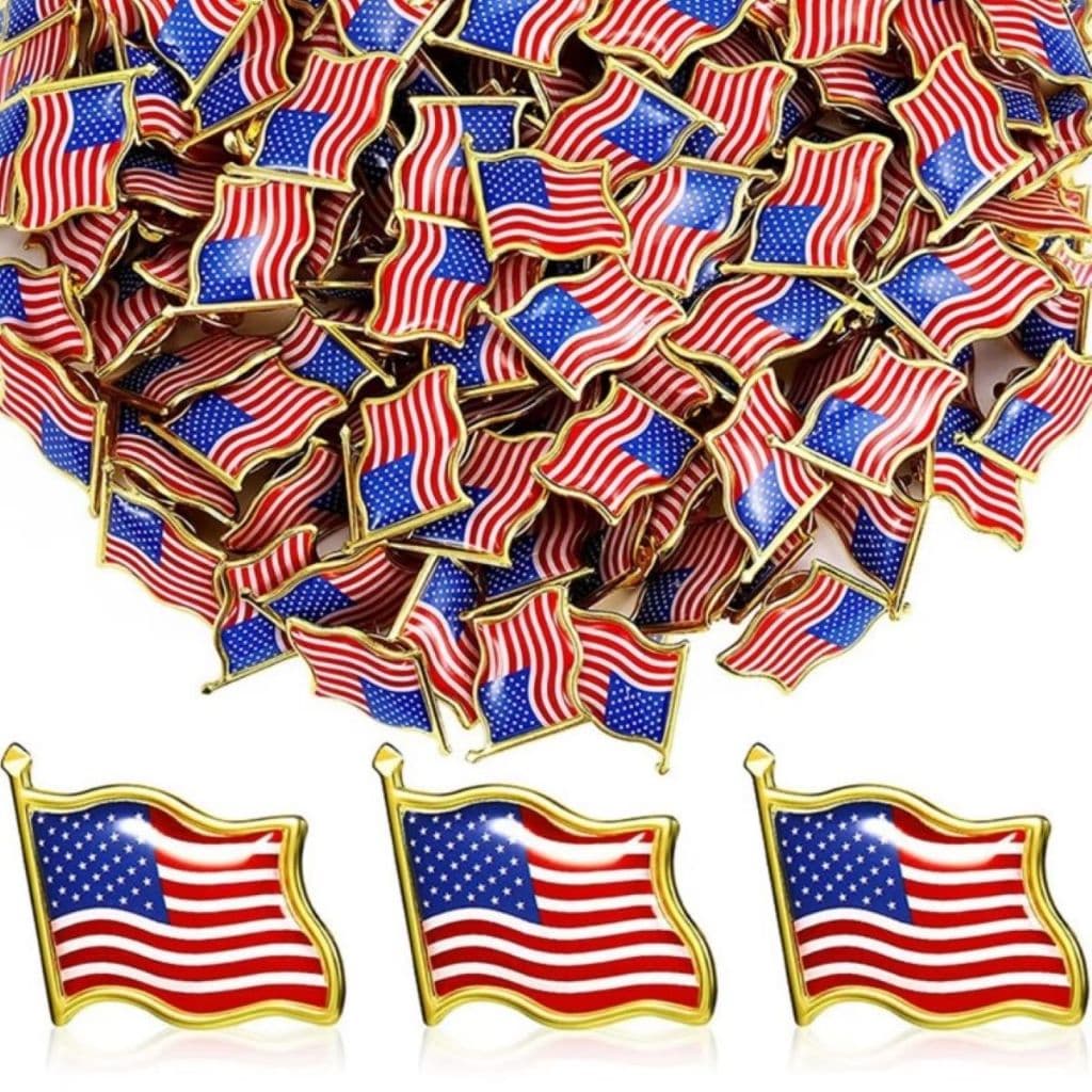 Kit 10 Pins Estados Unidos da América Broche Bandeira Americana USA