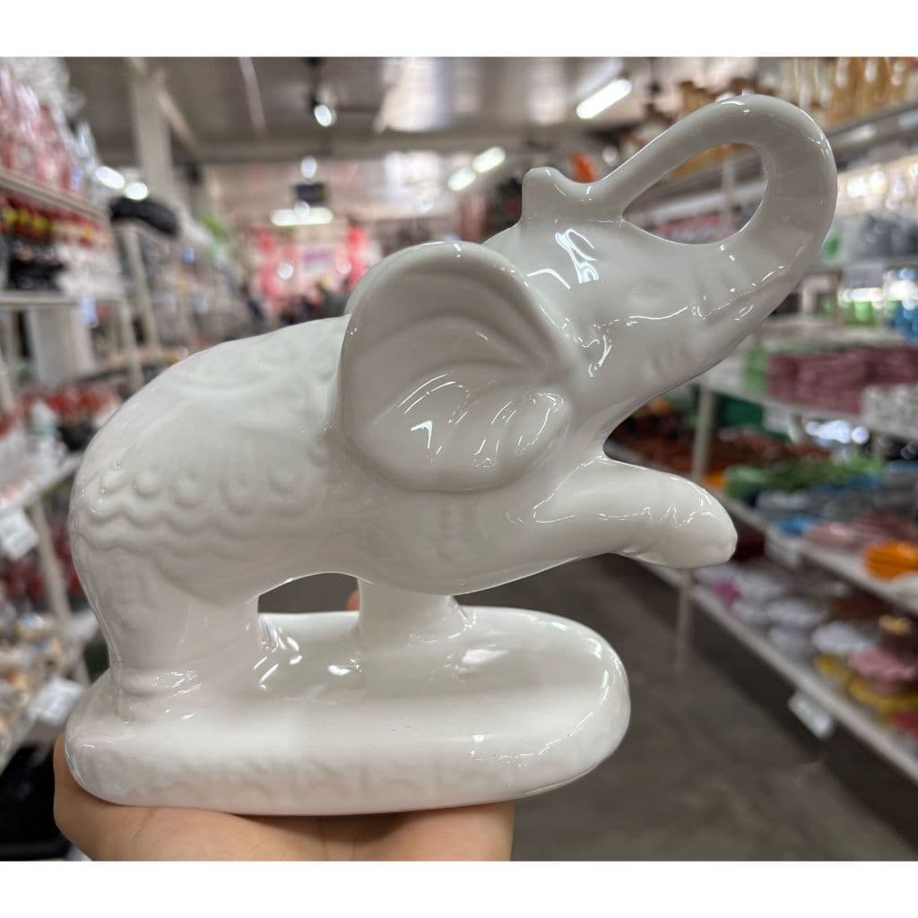 Elefante Decorativo Em Cerâmica Enfeite Estatua Decoração