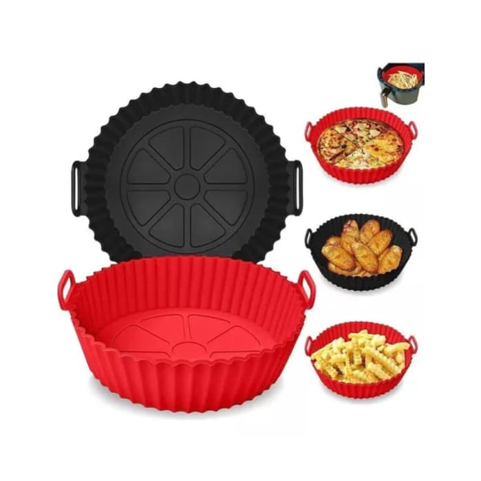 Forma de silicone Redonda Air fryer Microondas Forno 20 cm