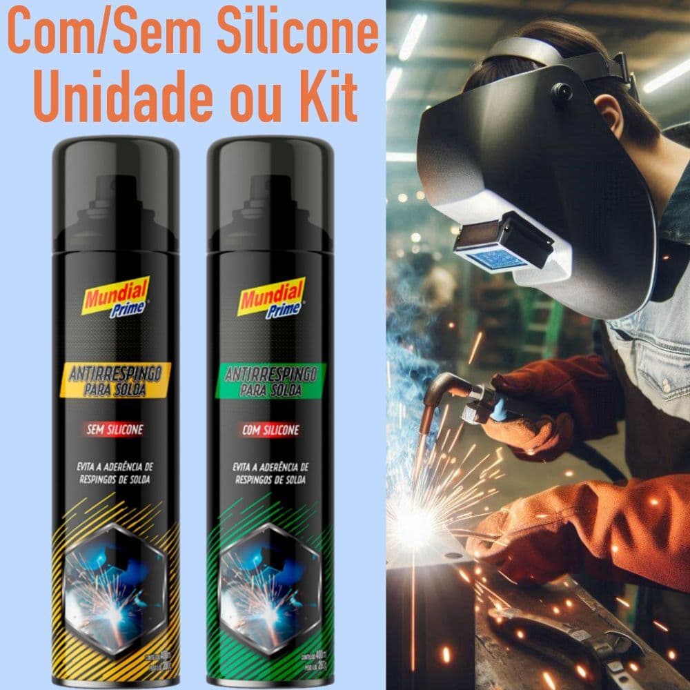 Anti Respingo de Solda Spray Com ou Sem Silicone c/ 400ml 280g (Und/Kit) MUNDIAL PRIME