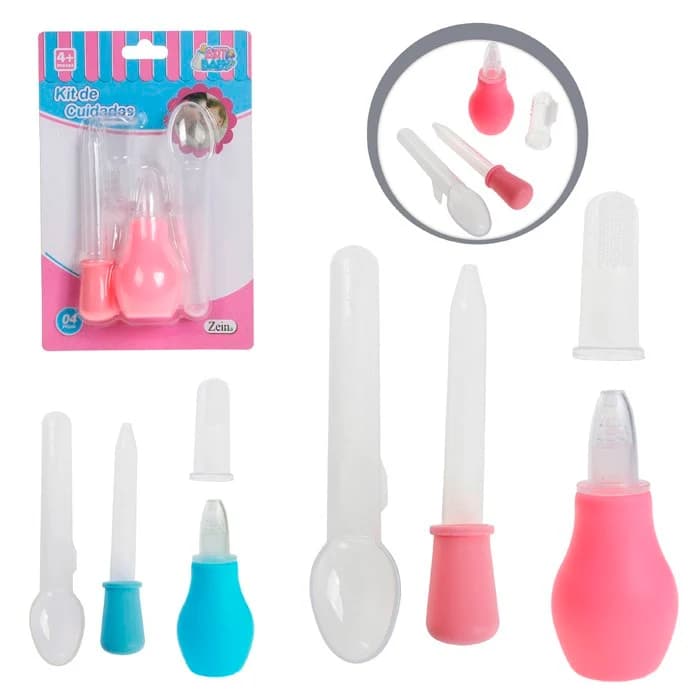 Kit de Cuidados para Bebês 4 Peças Rosa e Azul - Art Baby