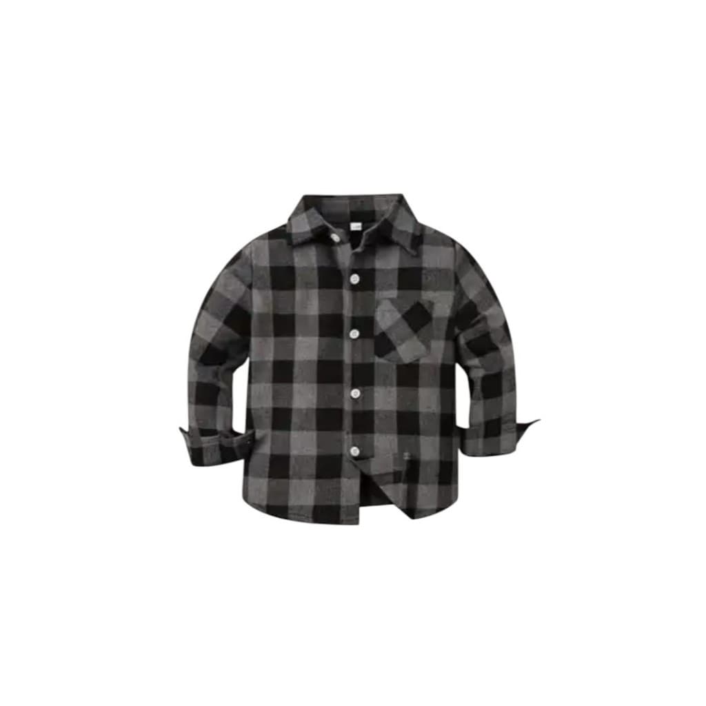 camisa Infantil xadrez  manga Longa Franelada