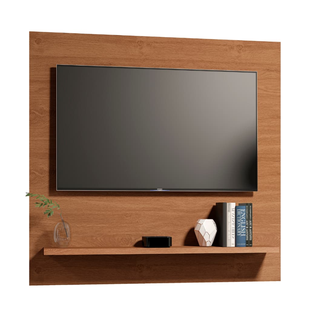 Painel Dubai TV 32 Rack Prateleira Inferior Sala Estante Quarto Funcional Design Moderno Freijo