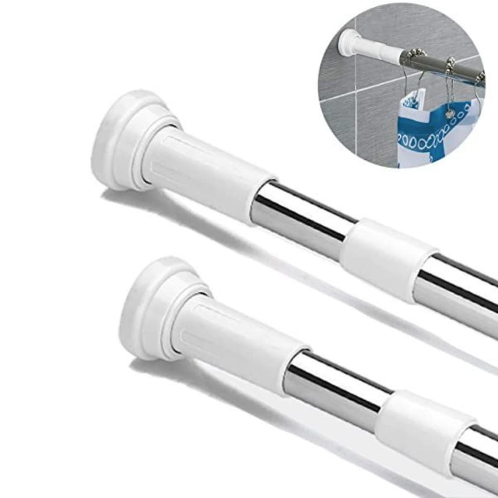 Porta Cortina para Banheiro e pia Ajustável e Extensível - Varão Bastão Universal para Cortinas de Box