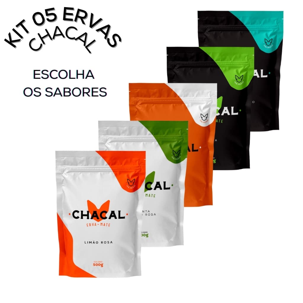 Kit 05 Erva Mate Chacal Para Tereré 500g Escolha Os Sabores