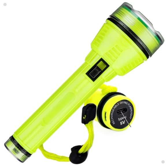Lanterna Recarregável À Prova D'água Para Mergulho Pesca Led Profissional