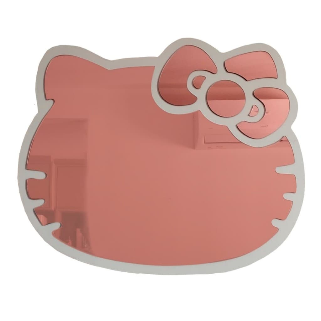 Espelho Acrílico Gato Gatinho Hello Kitty 50cm Rosé