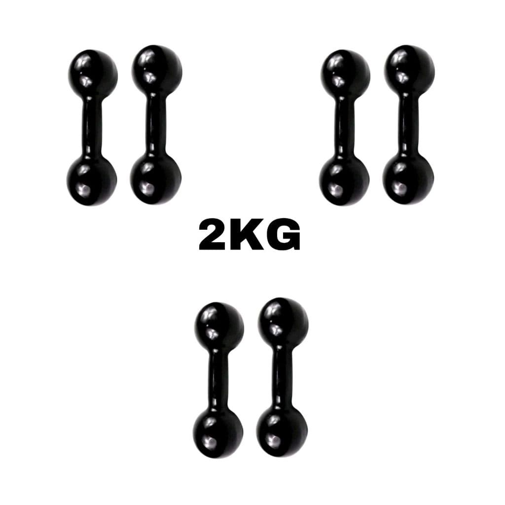 KIT 3 PARES DE HALTER EMBORRACHADO, REVESTIDO PARA TREINOS E MUSCULAÇÃO