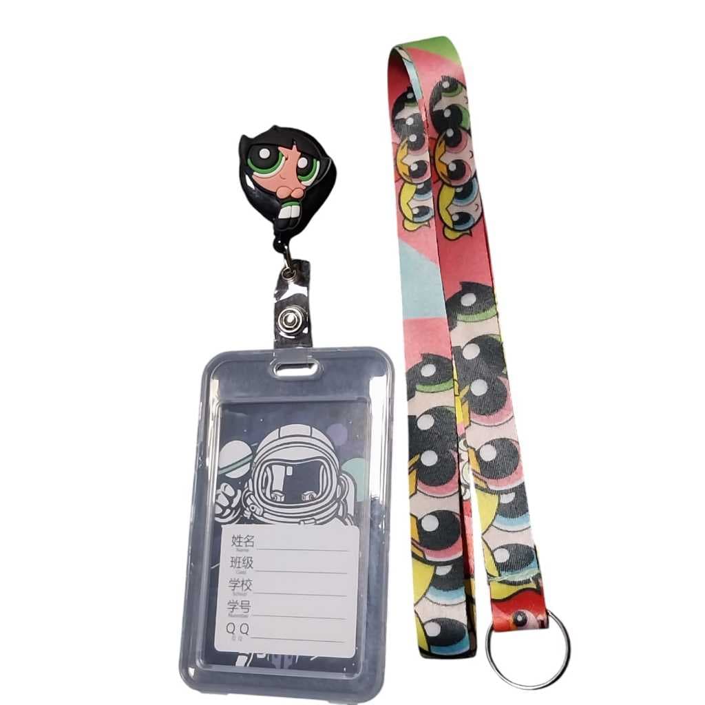 Kit Cordão + porta crachá retrátil Personalizado + porta cartão Transparente