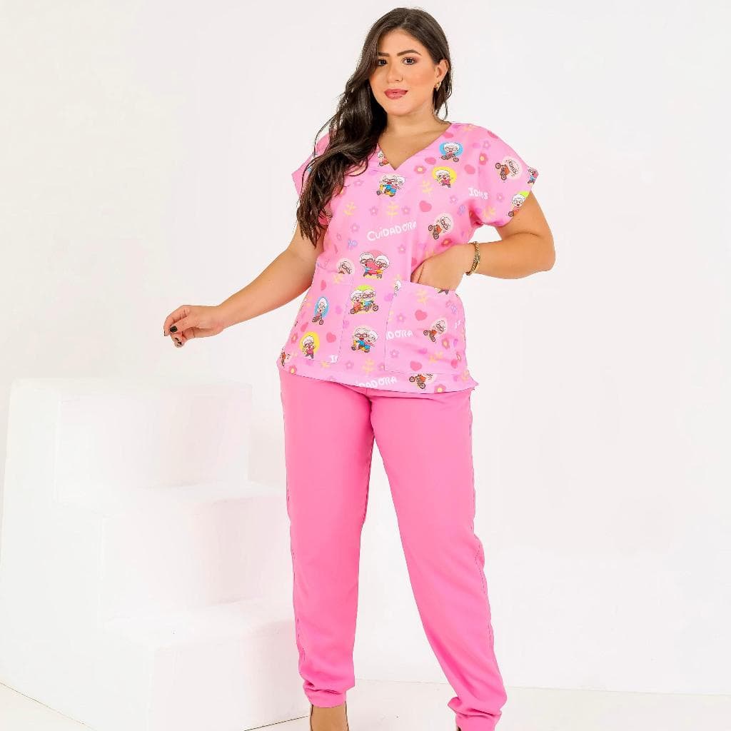Scrub para cuidadora de idoso (BATA+CALÇA).