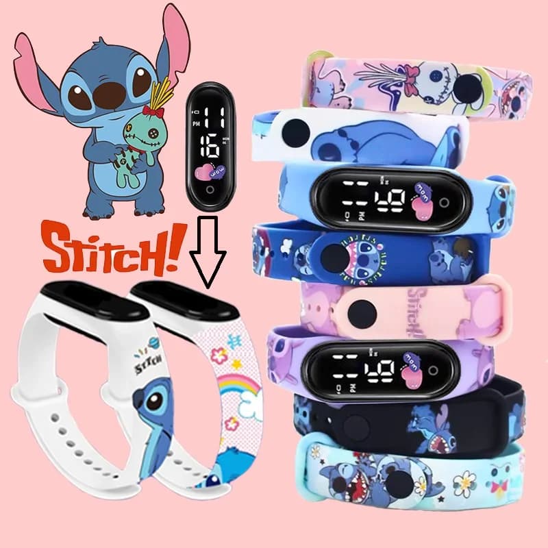 RELÓGIO DIGITAL LED WATCH LILO & STITCH INFANTIL CRIANÇA PRESENTE RESISTENTE A ÁGUA