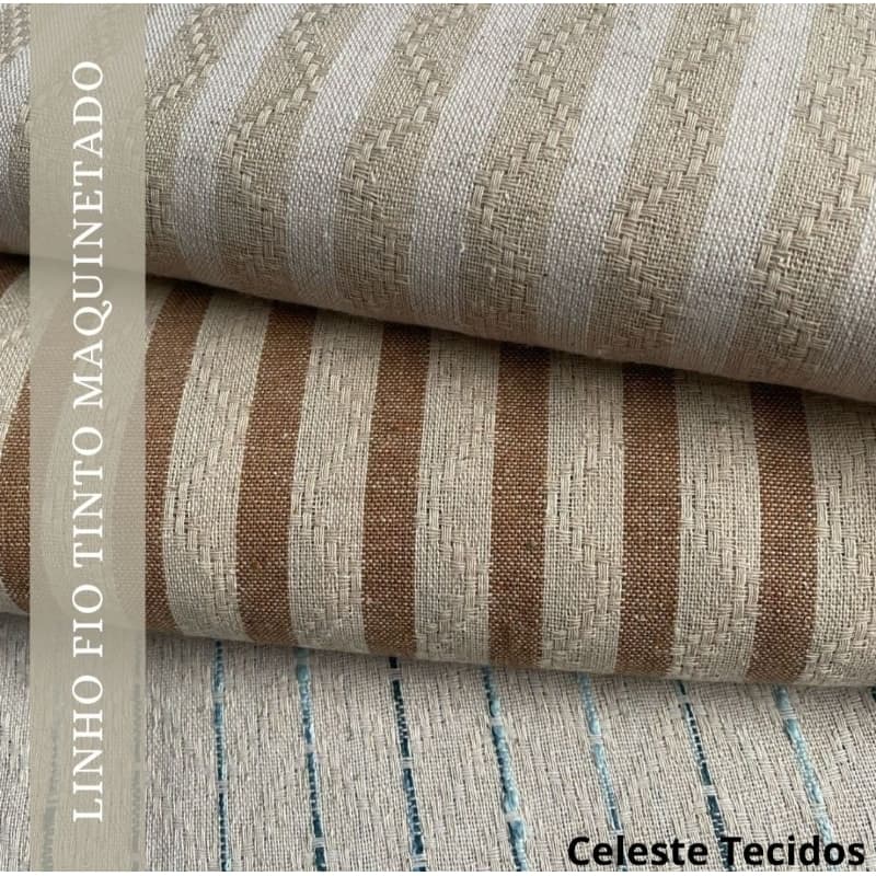 Tecido Linho Fio Tinto Maquinetado (1M×1,40M)