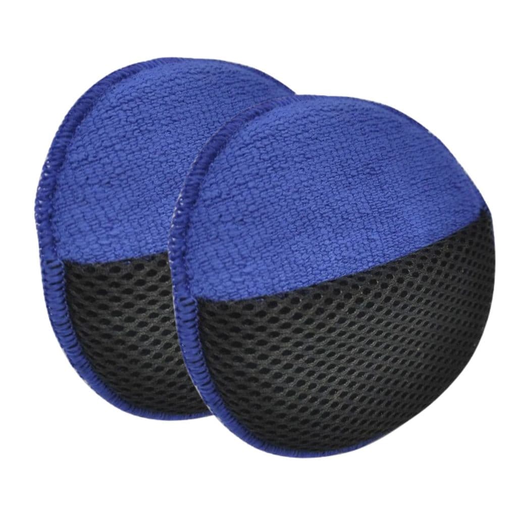 2 x Luvas Aplicadora em Microfibra com Suporte mão Azul