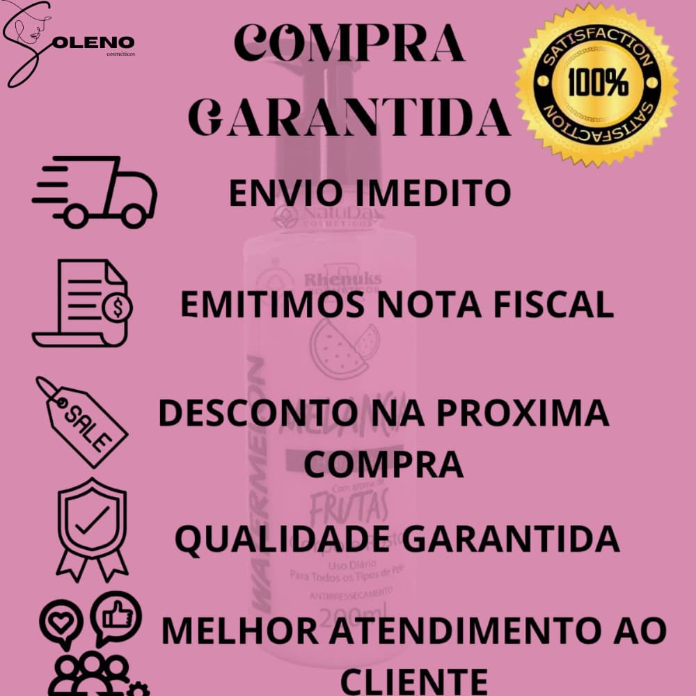 Creme Hidratante Corporal Melancia Nutritivo e Cheiroso com Rejuvenecimento 200ML Original