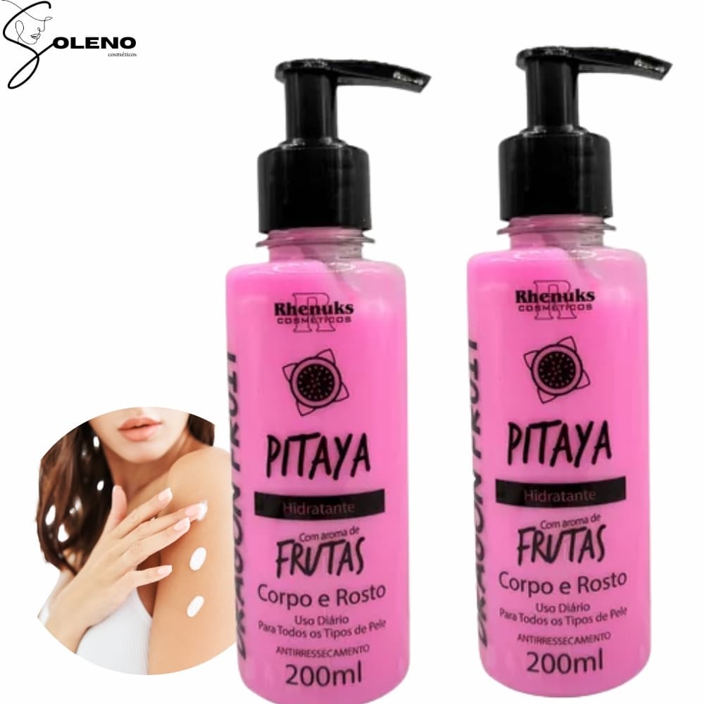 2 Cremes Hidratantes Pitaya Maciez Absorção Rápida Perfumado com Duração Longa Original 200ML