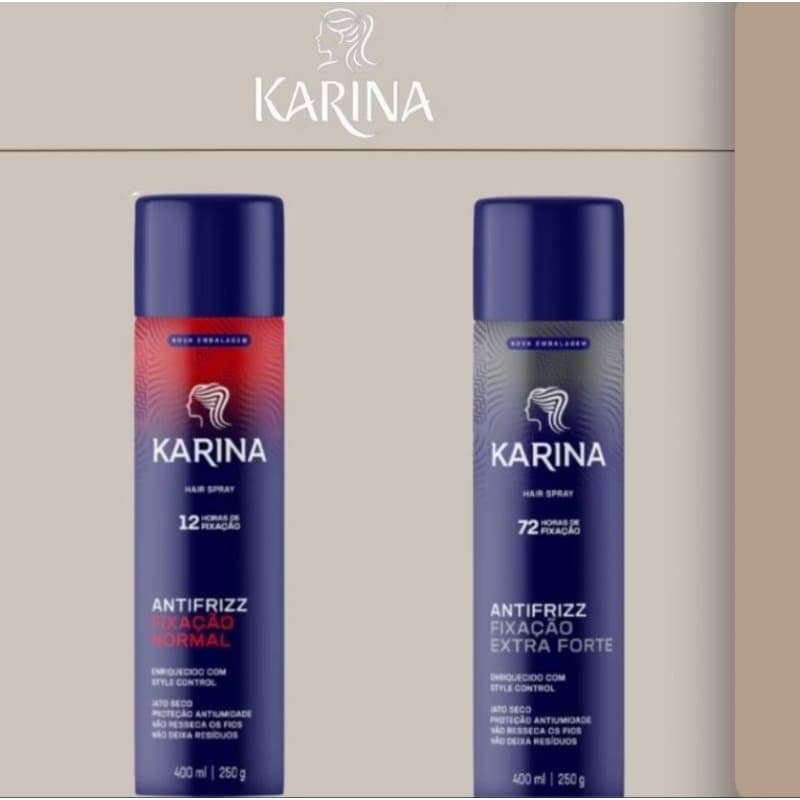 FIXADOR HAIR SPRAY KARINA 400ML EXTRA FORTE OU O NORMAL - UNIDADE