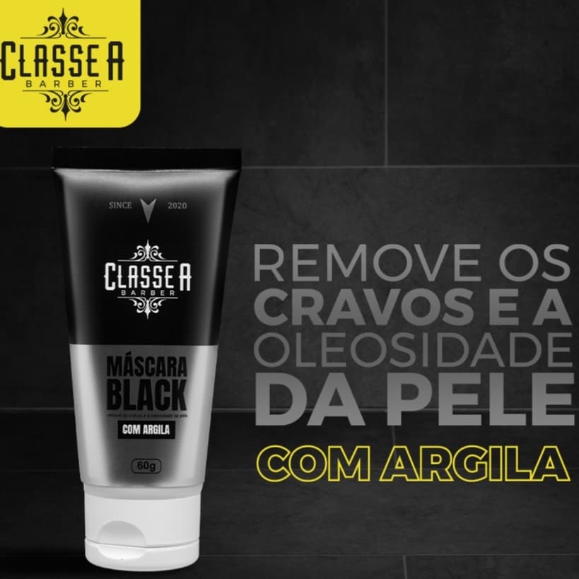 MÁSCARA FACIAL BLACK CLASSE A BARBER – PELE LIMPA, SEM CRAVOS E COM TOQUE PROFISSIONAL