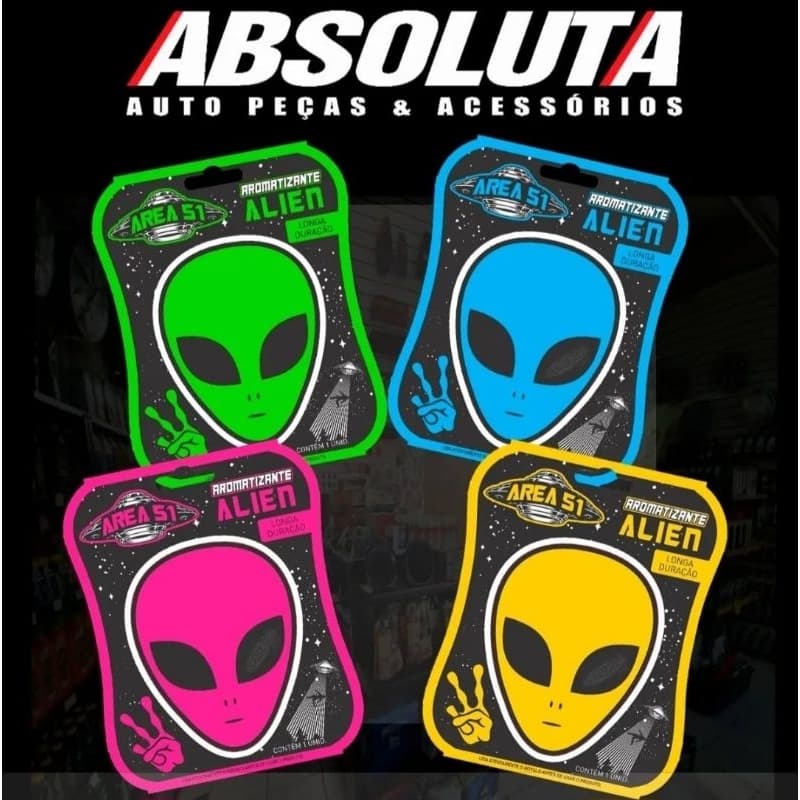 Aromatizante Cheirinho Alien ET Alienigena Automotivo Central Sul Lançamento Varias cores p/ carro