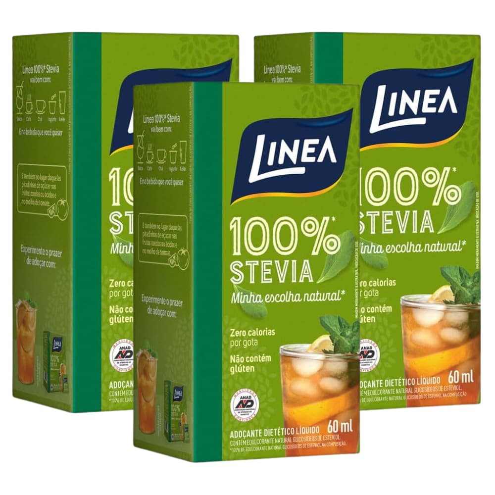 Adoçante Linea Stevia 60ml Para Café Chá Zero Calorias