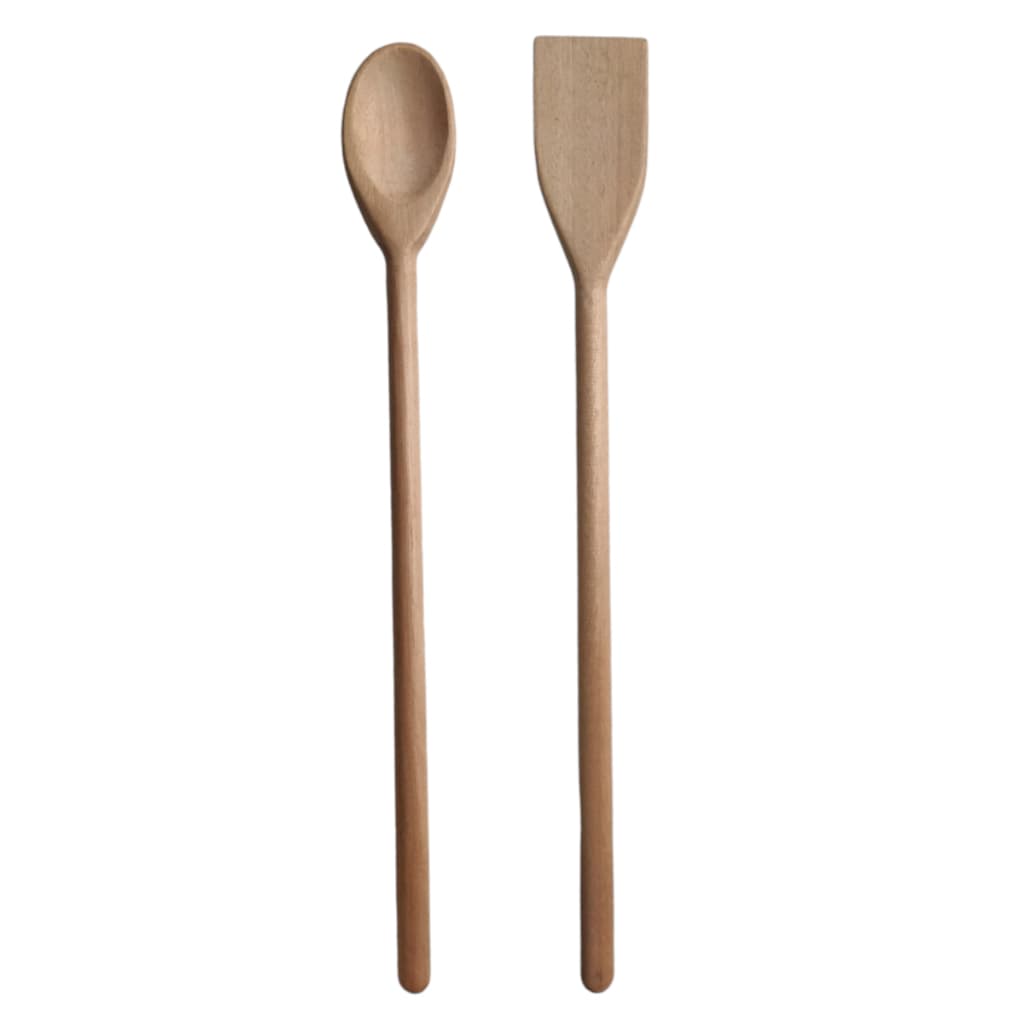 Kit 2 Colher De Pau Madeira Grande 1 Colher 1 Pá 60cm Rústica Multiuso