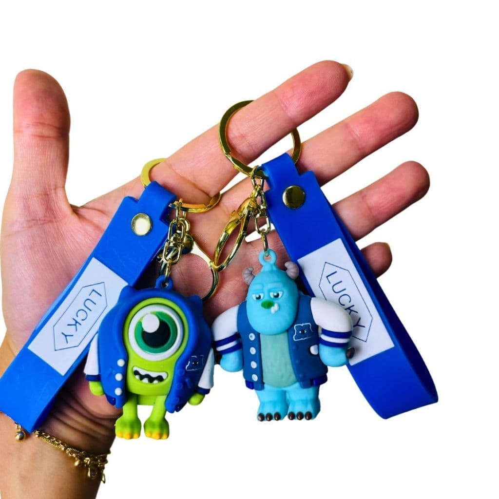 Chaveiro Monstros SA Mike Sullivan 3D Premium Grande Emborrachado Colecionável Bolsas Chaveiro Fofo
