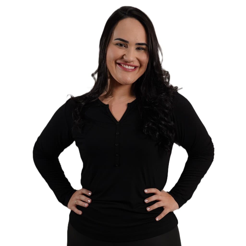 Blusa Feminina manga longa, Blusa com detalhe, Roupa Plus-size em viscolaicra oversized casual