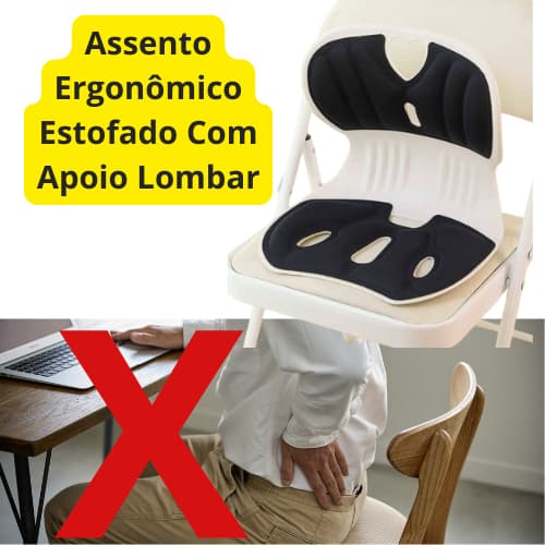 Cadeira, Assento Ergonômico Estofado Com Apoio Lombar, Capa removível e lavável