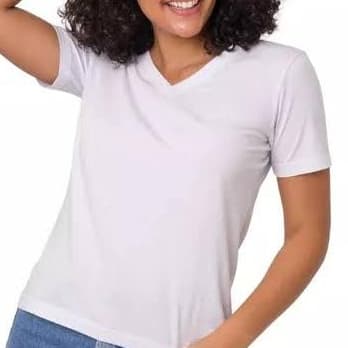 PIJAMA UNISEX 100% ALGODÃO CAMISETA BRANCA GOLA V
