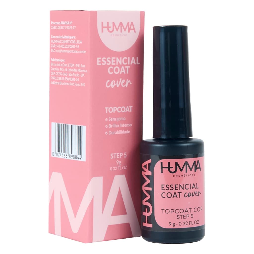 Humma - Top Coat Essencial Coat Renda Pink Nude Cover - Várias Cores