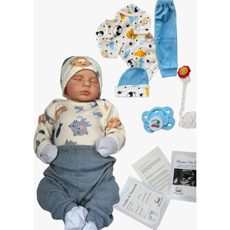 boneca reborn menino real em vinil siliconado com acessórios