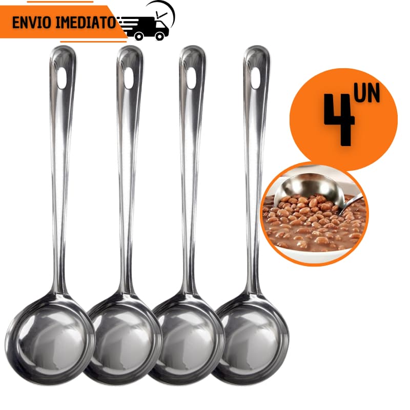 KIT 4 Conchas Inox Para Feijão Sopa Caldos Restaurante Cozinha